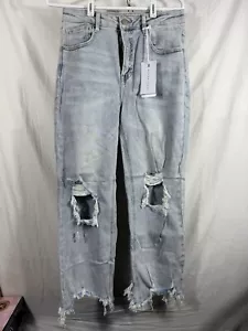 RISEN JEANS - JEANS CORTOS RECTOS TIRO ALTO - RDP5002 TALLA 11 Cintura 30 - Imagen 1 de 12