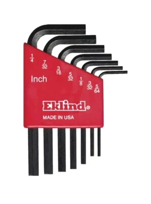Eklind 10107 Standard SAE 7 piece Short Arm Hex L Key Allen Wrench Case Set - Image 1 of 2