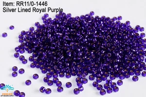 Cuentas de semilla púrpura real forradas en plata Miyuki Rocailles 11/0 RR-1446 - Imagen 1 de 1