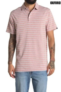 OXFORD NWT $95 WESTON S/S STRIPE PRINT BRUSCHETTA HEATHER POLO. SZ M - Picture 1 of 7