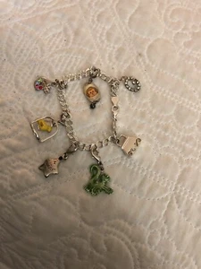 💐VTG STERLING SILVER 925 ITALY CHARM BRACELET & 7 CHARMS - Picture 1 of 3