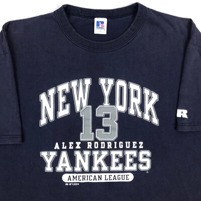 vintage 2004 NEW YORK YANKEES ALEX RODRIGUEZ #13 T-Shirt LARGE mlb baseball - Image 1 of 4