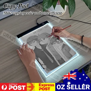 A4 LED Light Copy Pad Tracing Board Drawing Art Design Thin Pad Light Box VIC - Picture 1 of 12