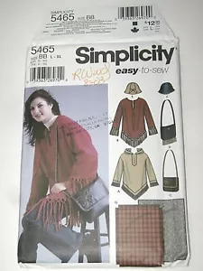 Simplicity 5465 MISSES' PULLOVER TOP, BAG, HAT, BLANKET ©2003 sizes 18-24 UC FF - Picture 1 of 2