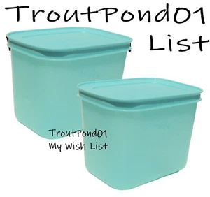 Tupperware Freezer Mates Plus Small Deep Snowflake 4 3/4 c Light Blue Set of 2 - Picture 1 of 4