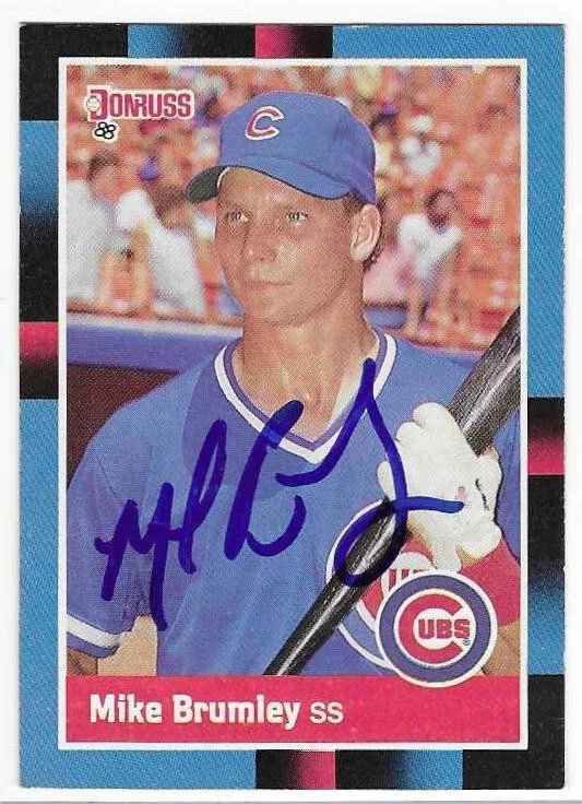 MIKE BRUMLEY 1988 DONRUSS AUTOGRAPHED SIGNED # 609 CHICAGO CUBS - Image 1 of 1