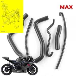 For SUZUKI GSXR 1000 2005-2006 K5 K6 Silicone Radiator Coolant Hoses Kit Black - Foto 1 di 10