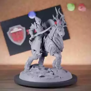 High Elf Lancer Mounted Miniature Half-Elf Mini Dungeons and Dragons 5e DnD - Picture 1 of 8