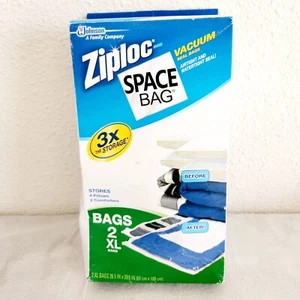 Ziploc Space 2 Bags Size X-Large 3x the Storage Compression Bags Vacuum Seal - Picture 1 of 4