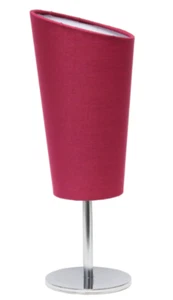 Simple Diseños Mini Cromado Lámpara de Mesa Con en Ángulo Tela Pantalla Rosa - Imagen 1 de 1