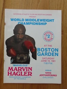 1981 WORLD MIDDLEWEIGHT Championship Program MARVIN HAGLER vs VITO ANTUOFERMO - Picture 1 of 11