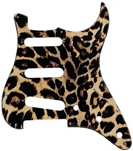 Leopard Stripe Pickguard Guitar For Fender US Stratocaster Start SSS 11 Hole - Picture 1 of 6