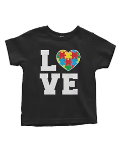 Autism Awareness Love Puzzle Heart Toddler T-Shirt Support - Picture 1 of 10