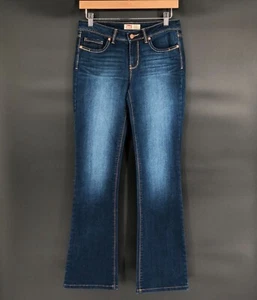 L.E.I. Ashley Lowrise Slim Bootcut Jeans Juniors Size 5 Dark Wash Y2k Faded - Picture 1 of 11