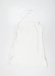 Zara Womens White Polyester Mini Size M Halter Tie - Picture 1 of 10