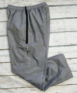 Reebok Windbreaker Track Pants~mens L~Gray Pull On Jogging Mesh Lined - Picture 1 of 4