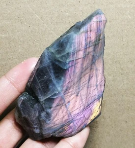 Pietra Reiki Spectrolite lastra di labradorite flash viola lucido su un lato bella - Foto 1 di 10