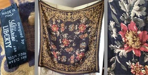 VTG SALDARINI FOR LIBERTY OF LONDON ITALY 52" WOOL SCARF HOLES BROWN GOLD RED - Picture 1 of 11