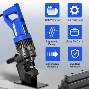 1200W Electric Hydraulic Hole Puncher Knockout Punch Φ1/4"-4/5" Metal Hole Punch - Picture 1 of 10