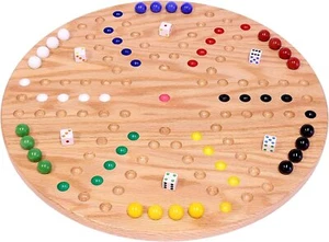 AmishToyBox.com Round Aggravation (Wahoo) Game Board Set - Solid Oak Wood -... - Picture 1 of 5