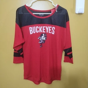 Camicia stile maglia manica 3/4 Ohio State Buckeyes nuova con etichetta S - Foto 1 di 6