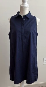 NWT Vineyard Vines Sleeveless Poplin Popover Nautical Navy Dress Size M $158 - Imagen 1 de 6