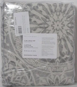Pottery Barn Riley Medallón Estampado Varilla Bolsillo Blackout Cortina 50"x 84" Gris Nuevo con Etiquetas - Imagen 1 de 4