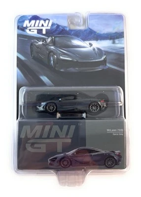 Mini GT 1: 64 McLaren 750S Saros 灰色压铸模型汽车 MGT00815-3F — 第 1/4 张图片