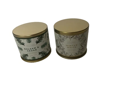 Two Illume Balsam & Cedar and Winter White Luxury Soy Candle 11.8 oz NEW - Image 1 of 3
