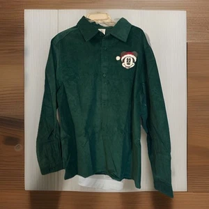 Disney Parks SANTA MICKEY Button Front CHRISTMAS Adult SHIRT Size Large NEW - Picture 1 of 5