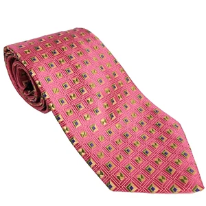 Robert Talbott Best Of Class Silk Neck Tie Men Pink Geometric Hand Sewn USA Made - Picture 1 of 10