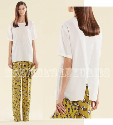 GUCCI TOP WHITE SILK OPEN CROSSOVER BACK BLOUSE $695 sz IT 38 US 2 - Image 1 of 4