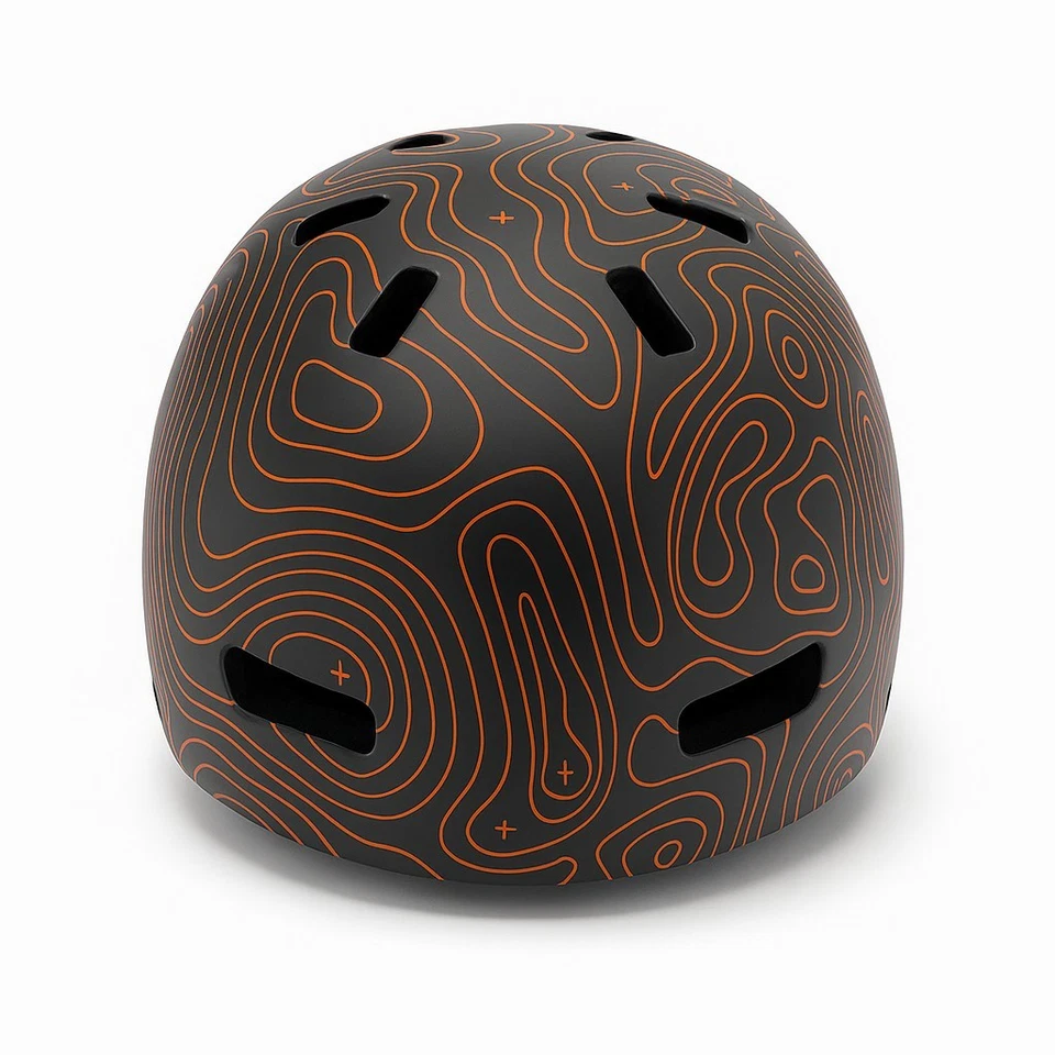 Casque NUTCASE Street – Design Noir & Orange Topo – Taille M (56‑60 cm) - Photo 1/1