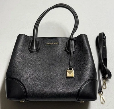 Сумка с короткими ручками Michael Kors Mercer Gallery средняя центральная на молнии черная кожа - Изображение 1 из 4