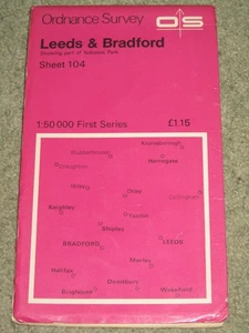 OS Ordnance Survey Landranger Map Sheet 104 Leeds & Bradford - 1974 - Picture 1 of 2