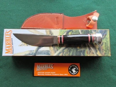 Cuchillo de canicas, artesanía en madera, hoja de 4 3/4", mango de búfalo RARO hecho en Estados Unidos 2000, nuevo en caja, nuevo en caja Foto 1 de 4