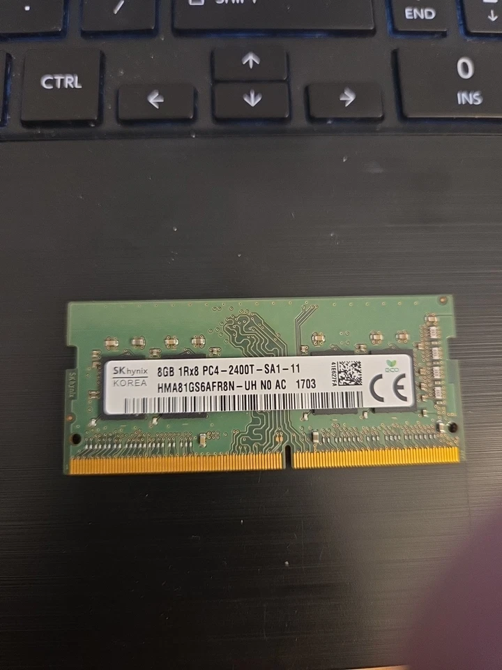 Hynix 8GB PC4-19200 DDR4-2400MHz SO-DIMM Memory - HMA81GS6MFR8N-UH - Image 1 of 1