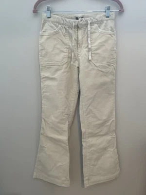 Y2K Gap Corduroy Girls Pants Low Rise VTG Boot Sz 14 Teen Cream Drawstring Flare - Image 1 of 4