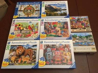 lot of 8 Puzzle  Ravensburger 300 & 500 & 750 - Image 1 of 4