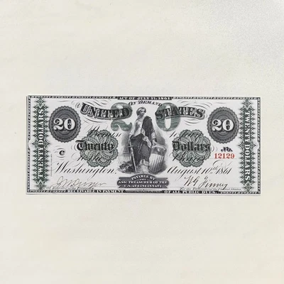 20 Dollars 1861 Cincinnati Demand Note Greenback Reproduction Banknote Fr US# 14 - Image 1 of 4
