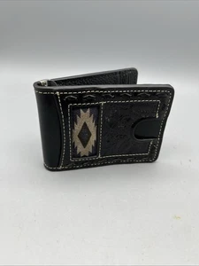 Cartera con clip para dinero negra con incrustaciones aztecas y herramientas para hombre Nocona artículo de regalo nunca usado - Imagen 1 de 7