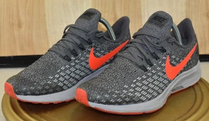 Nike Air Zoom Pegasus 35 GS Youth Shoes Size 5.5 Y Grey/Bright Crimson Sneakers - Picture 1 of 10
