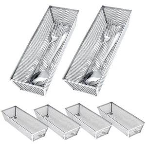 6 Pack Silverware Organizer, Mesh Small Utensil Drawer Organizer Silverware H... - Foto 1 di 8