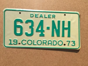 1973 Colorado Dealer License Plate 634-NH (NOS) - Picture 1 of 3