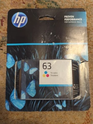 Genuine HP 63 Tri-Color Ink Cartridge - NEW/SEALED - Exp 2024 - FAST SHIP - Image 1 of 3