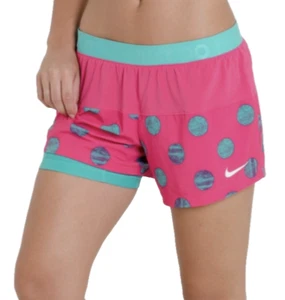 Pantalones Cortos para Correr Nike Icon Para Mujer S Rosa Neón Lunares Gimnasio 2 en 1 Forrados 4" Ins - Imagen 1 de 3