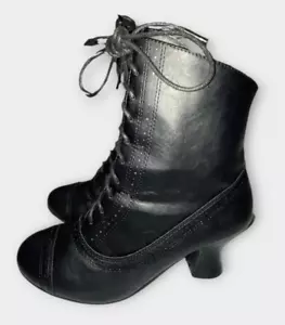 Ellie 2.5" Heel Victorian Bootie Women Shoes Boots 253/SARAH Size US 7 Black - Picture 1 of 9