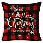 Sofa Decor 45x45cm Christmas Throw Square Pillowcase Cushion Couch Covers Xmas