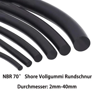 Vollgummi Rundschnur NBR 70 ölbeständig Gummidichtung Rundprofil Gummischnur - Picture 1 of 7