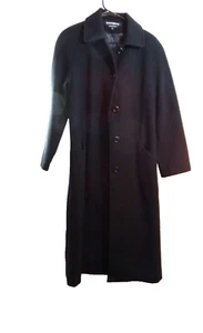 Cappotto monopetto vintage Donnybrook 100% lana taglia 10 nero lunghezza intera - Foto 1 di 5